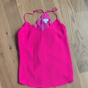 J. Crew Vibrant Pink Scalloped Camisole